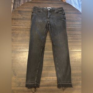 MNG Mango Kim Black Wash Distressed Mid Rise Skinny Jeans Women’s 12